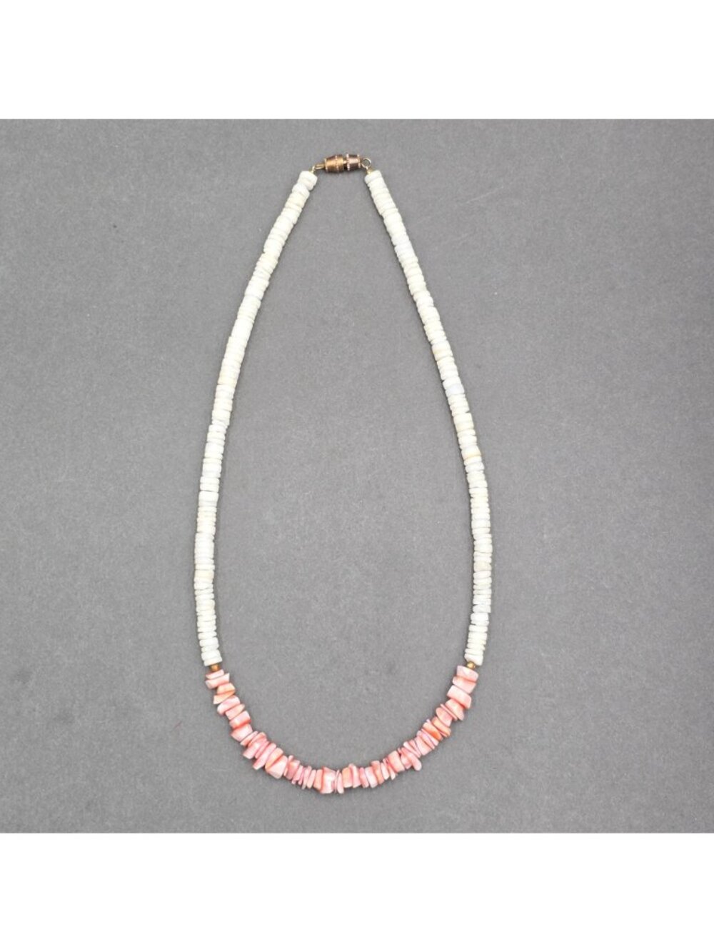 Vintage Puka Shell Coral Choker Necklace Coastal Boho Pink White Beach Jewelry - Picture 5 of 8